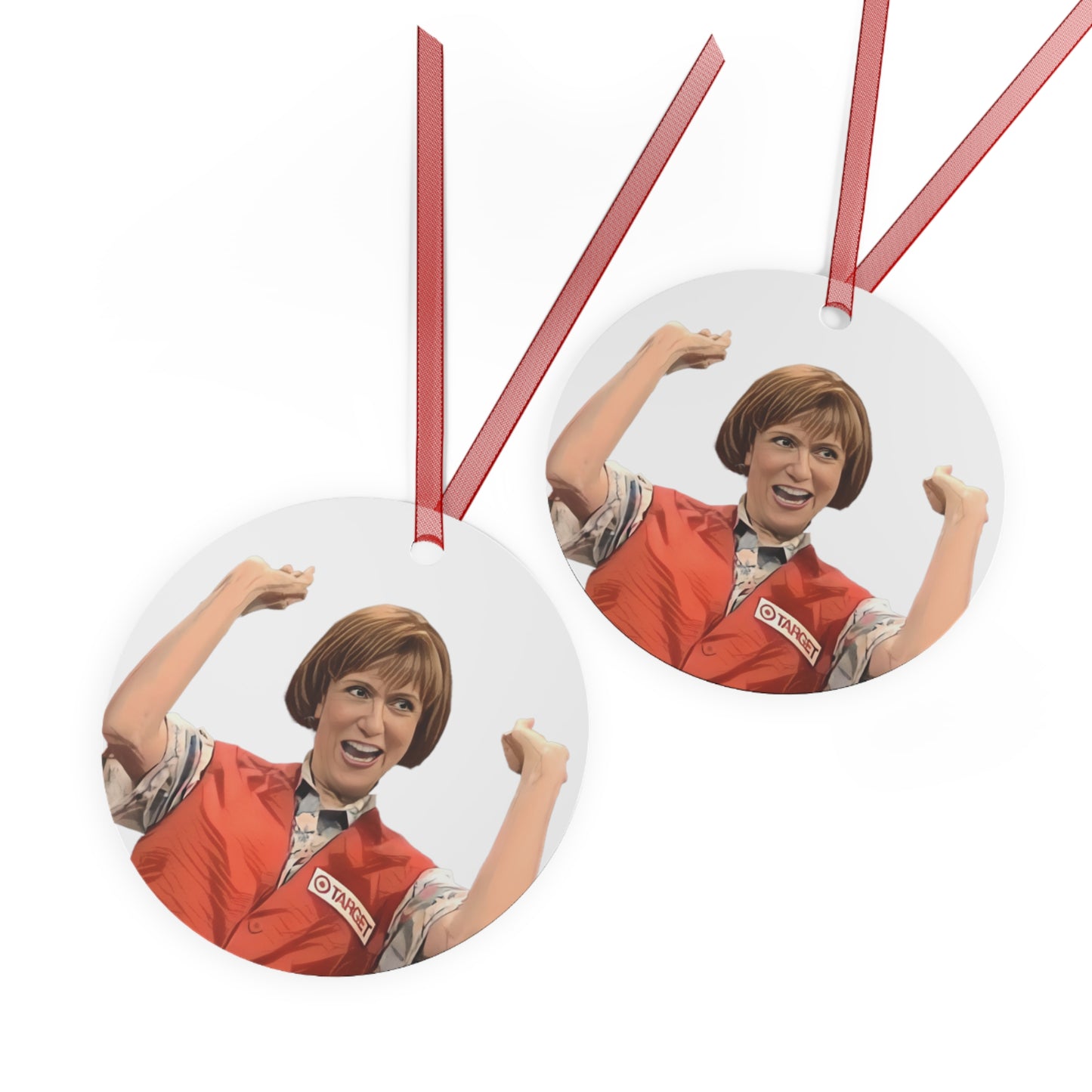 Metal Ornament, Target Lady Ornament, SNL, Kristin Wiig, Cosplay, Approved, 3.5in., Double-sided