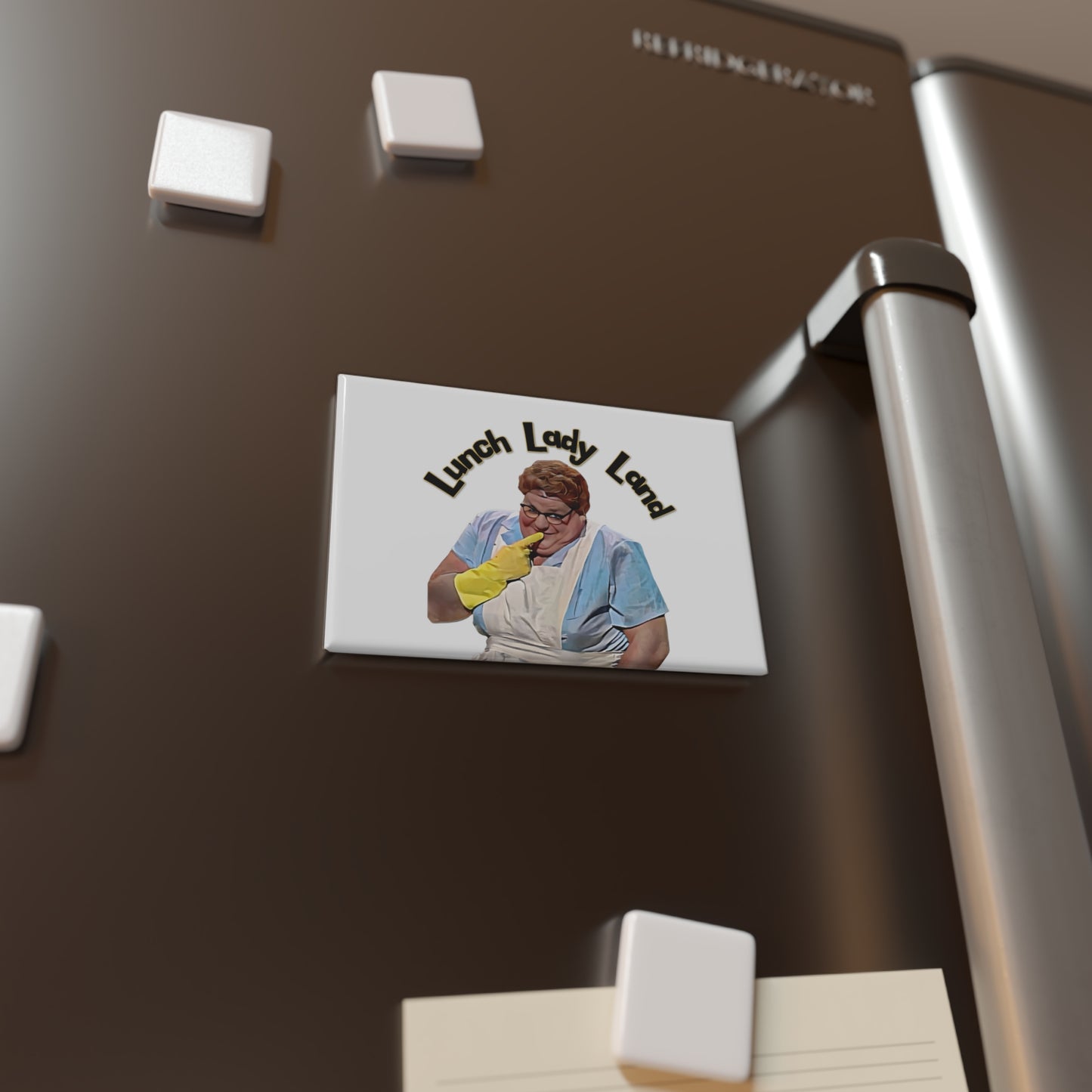 Lunch lady, Chris Farley, Adam Sandler, SNL, Old School Humor, Magnet