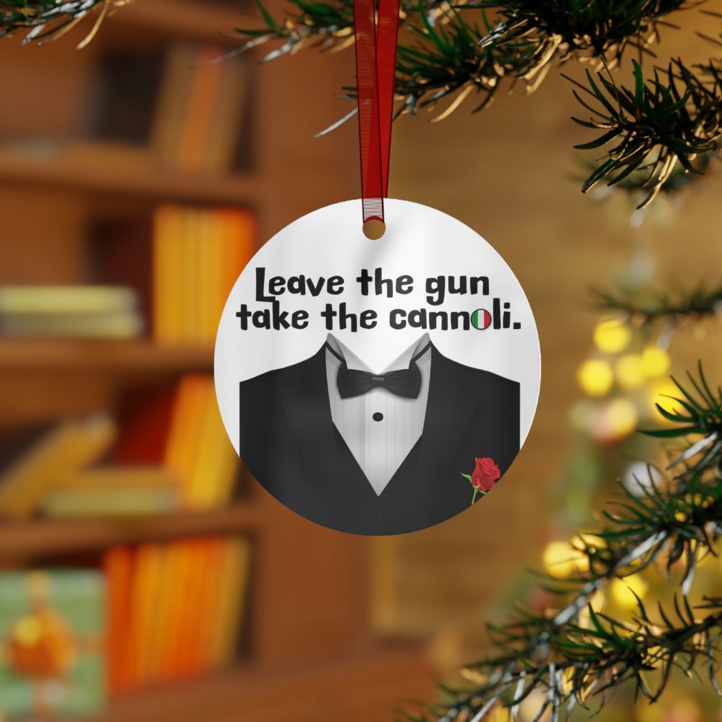 Metal Ornament, Godfather Gift, Mafia Gift, Movie Lover, Cinephile, Cosplay, Ornament, 3.5in., Double-sided