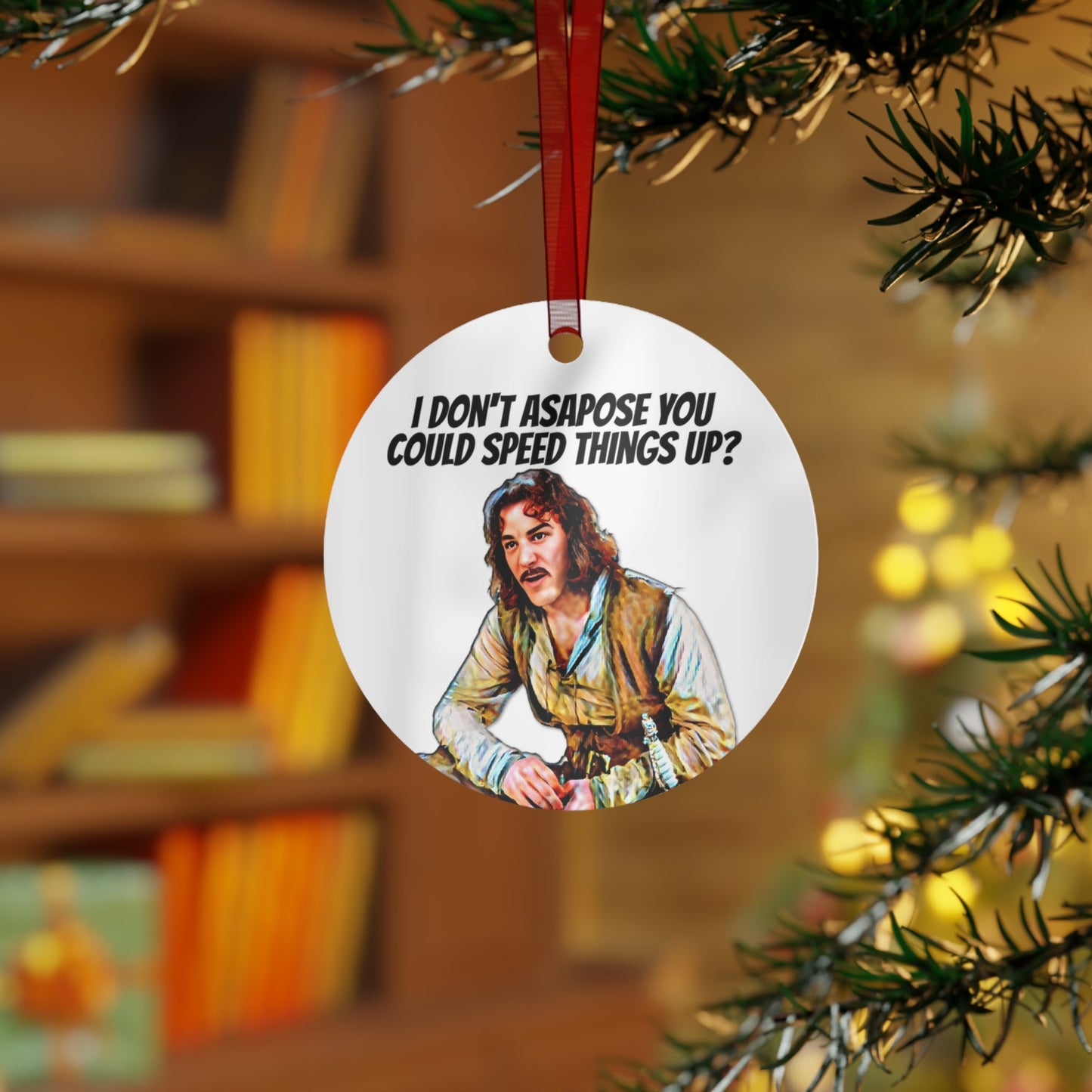 Metal Ornament, Princess Bride Ornament, Fezzik, Inigo Montoya, Count Rogan, Buttercup, Westley, Vizzini, Humperdinck, Cinephil, Movie Lover Gift, 3.5in., Double-sided