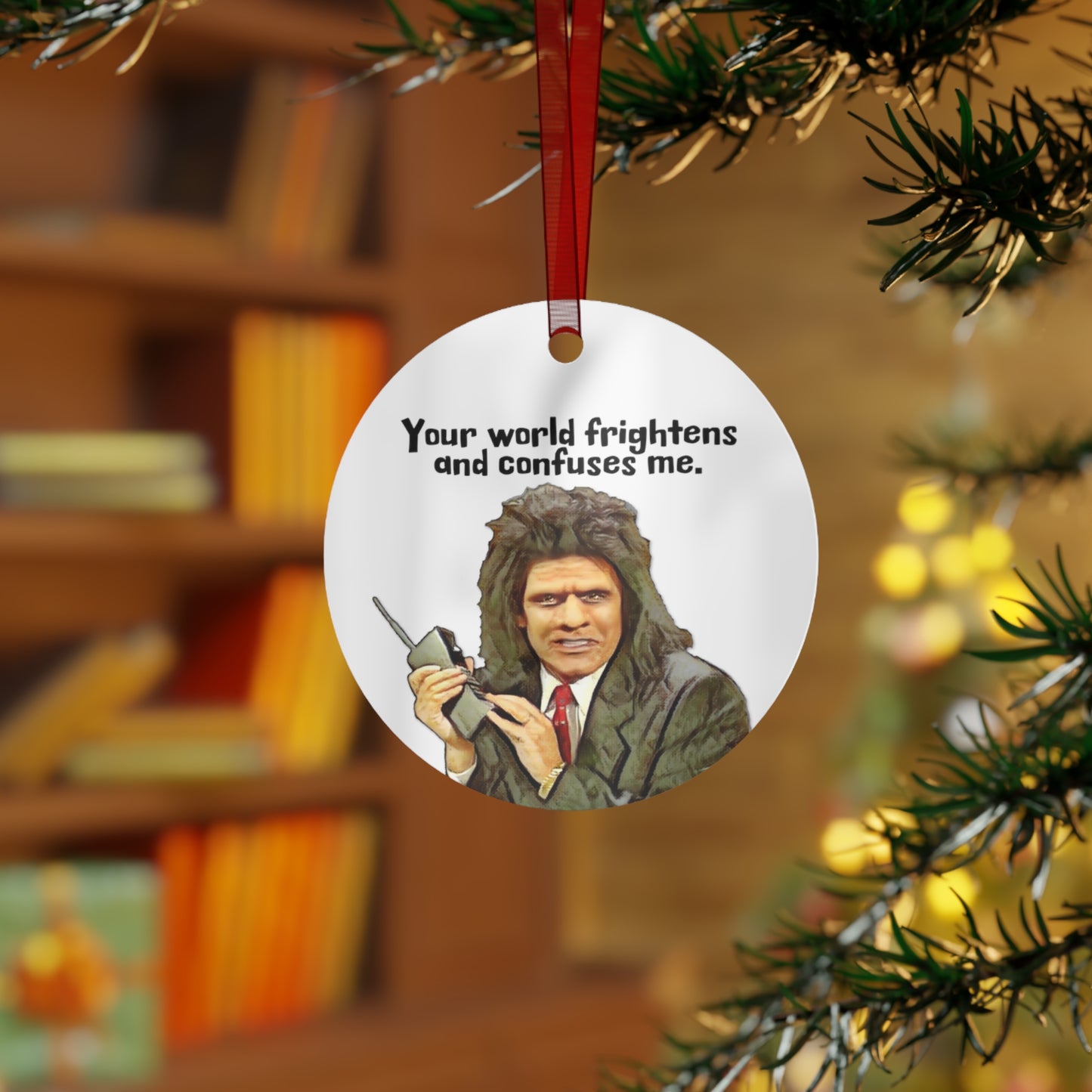 Metal Ornament, Caveman Lawyer, Phil Hartman, SNL Cosplay, Ornament, 3.5in., Double-sided