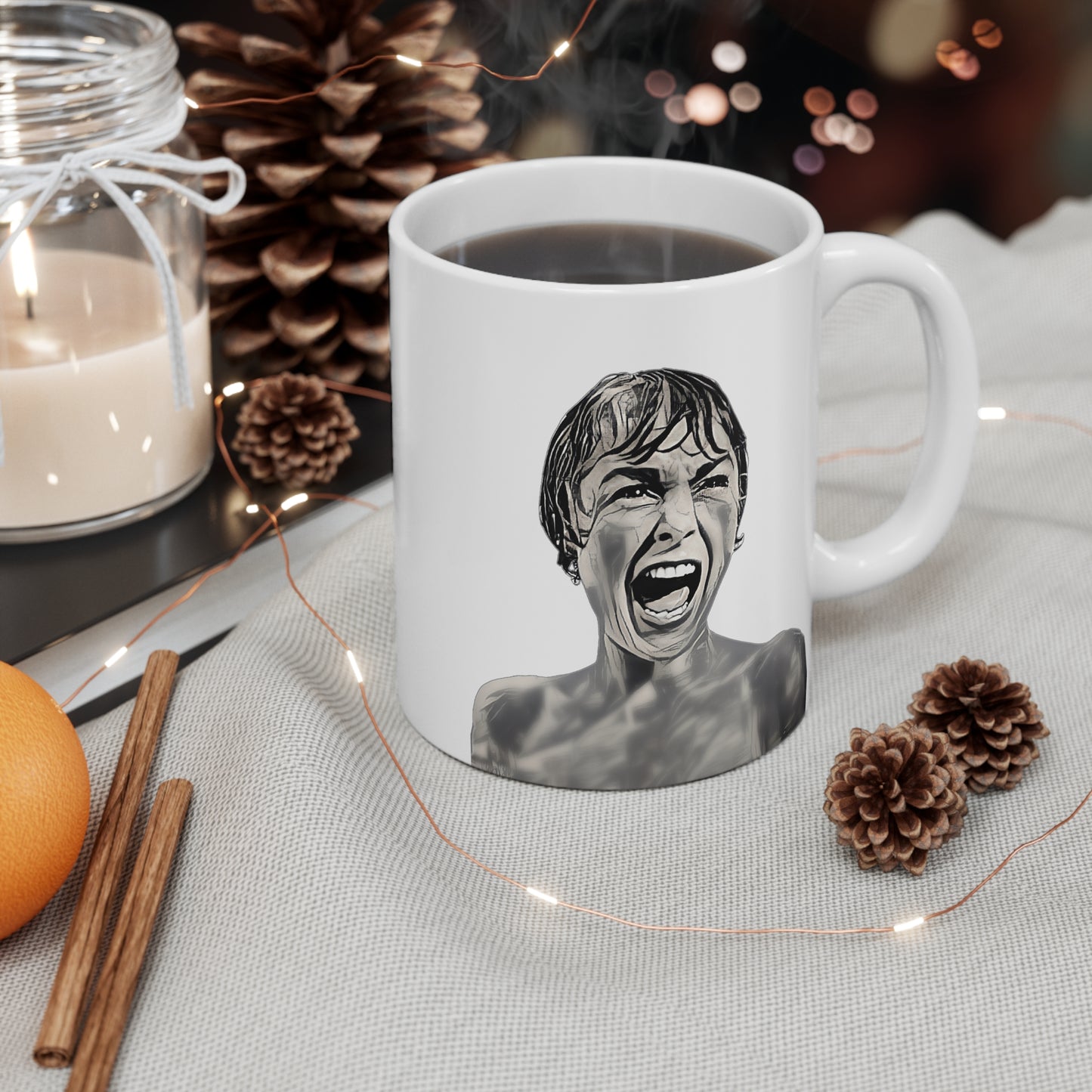 Alfred Hitchcock, Psycho, Marion Crane, Janet Leigh, Mug 11 oz.