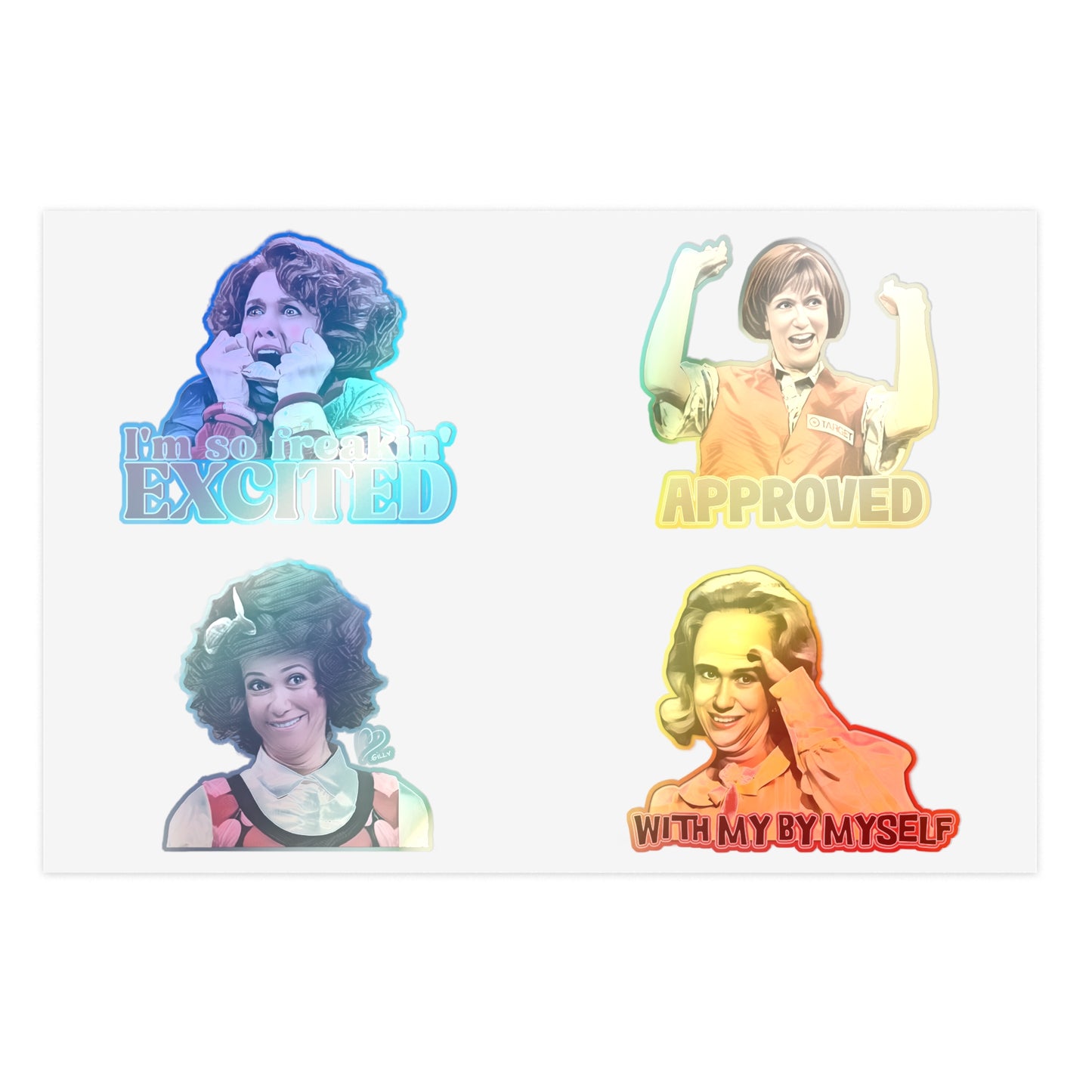 Kristin Wiig Snl Sticker Sheet, Cosplay, Approved, Target Lady, Gilly, Dooneese, Sue