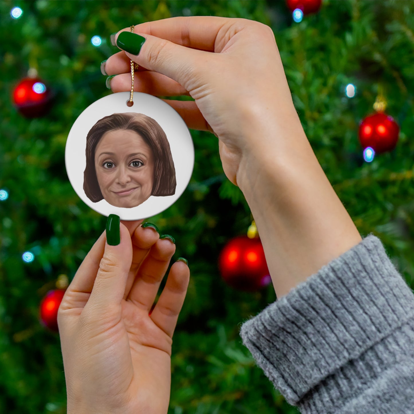 Debbie Downer Ceramic, Double-sided Ornament, Rachel Dratch