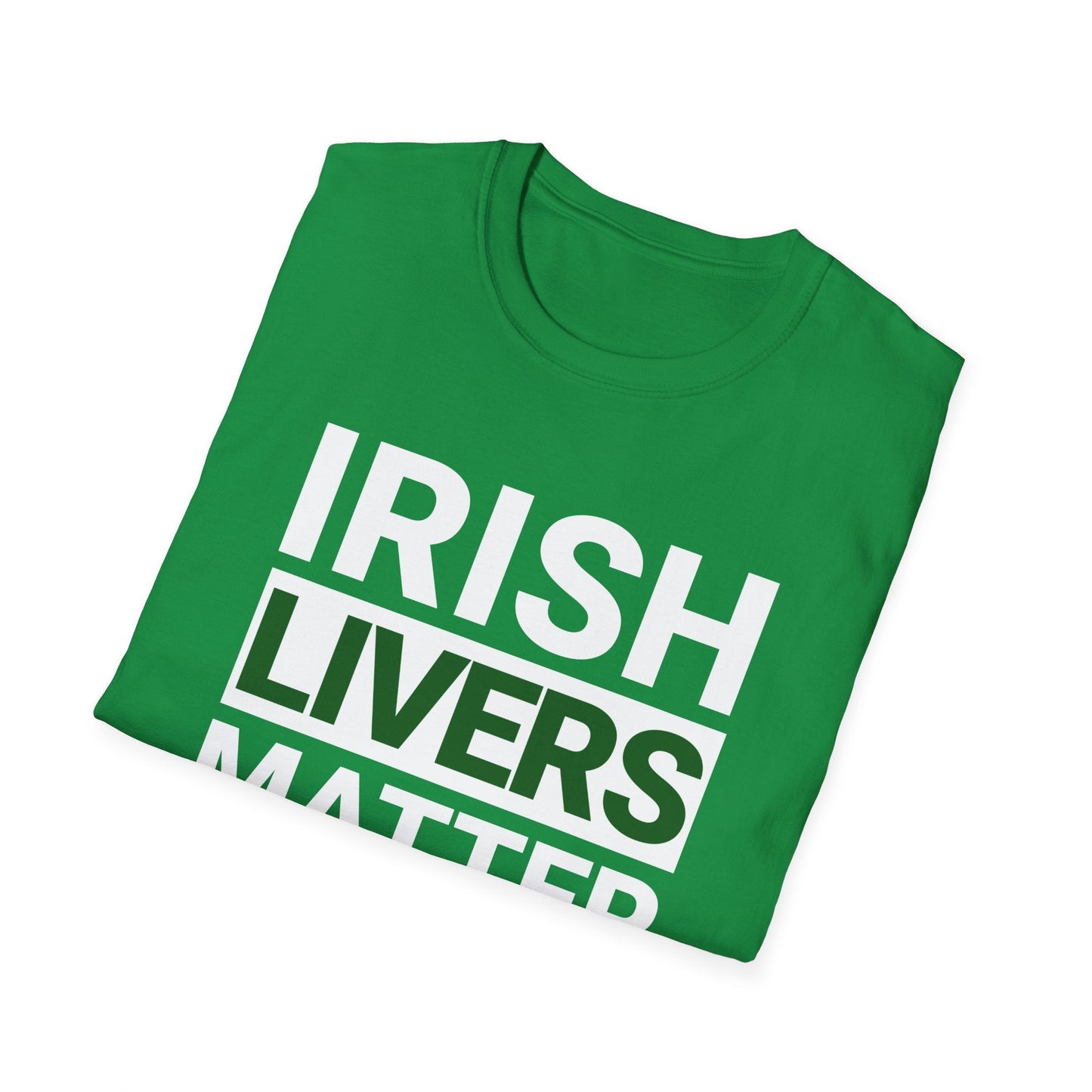 St. Patrick's Day Shirt, Irish Livers Matter, Adult Unisex Gildan Tee