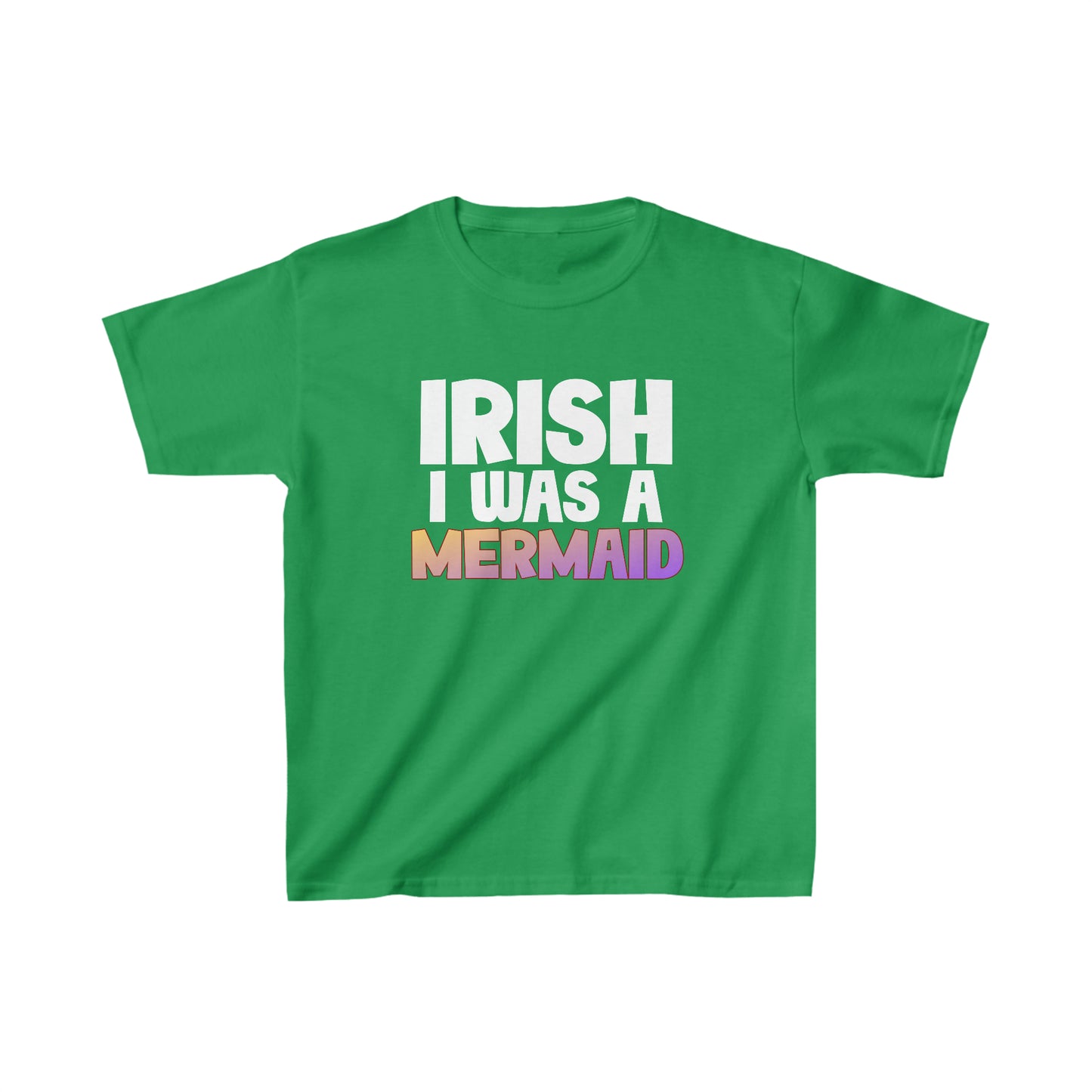 St. Patrick's Day Shirt, Irish I Was A Mermaid, Kids Heavy Cotton™ Tee