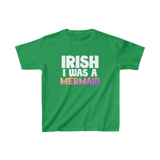 St. Patrick's Day Shirt, Irish I Was A Mermaid, Kids Heavy Cotton™ Tee