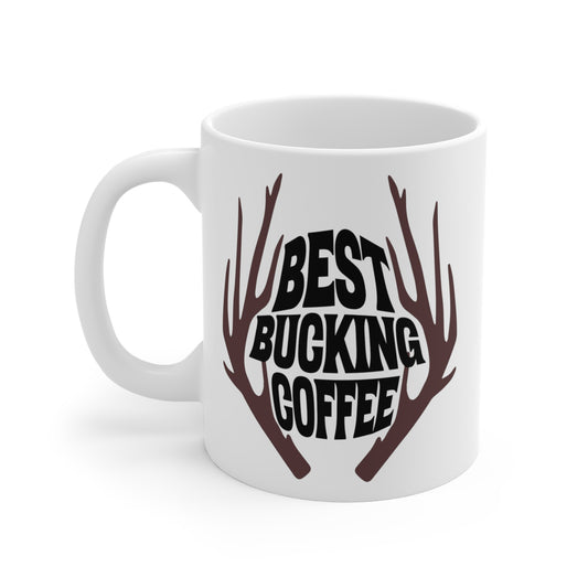 Best Bucking Coffee White 11oz. Mug