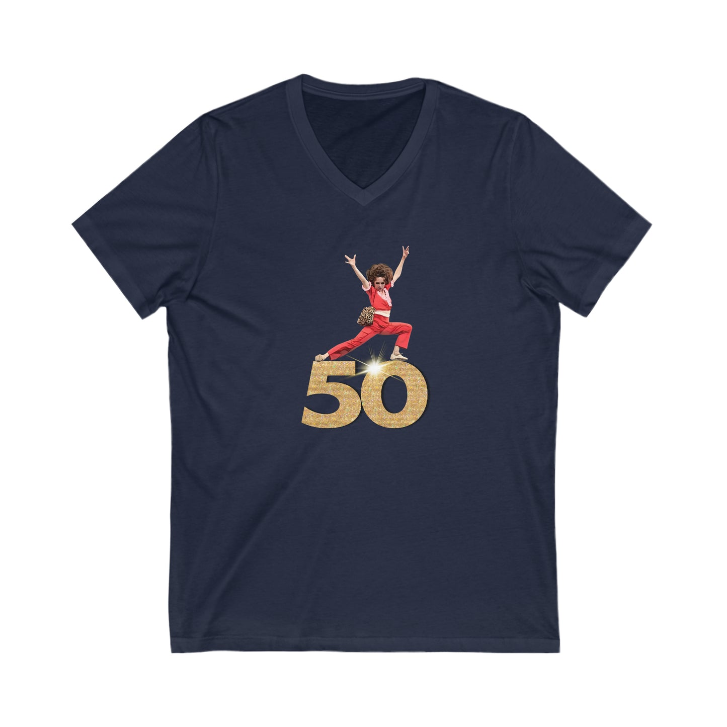 I'm 50, Sally O'Malley Shirt, Molly Shannon, I like to Kick and Stretch, V Neck