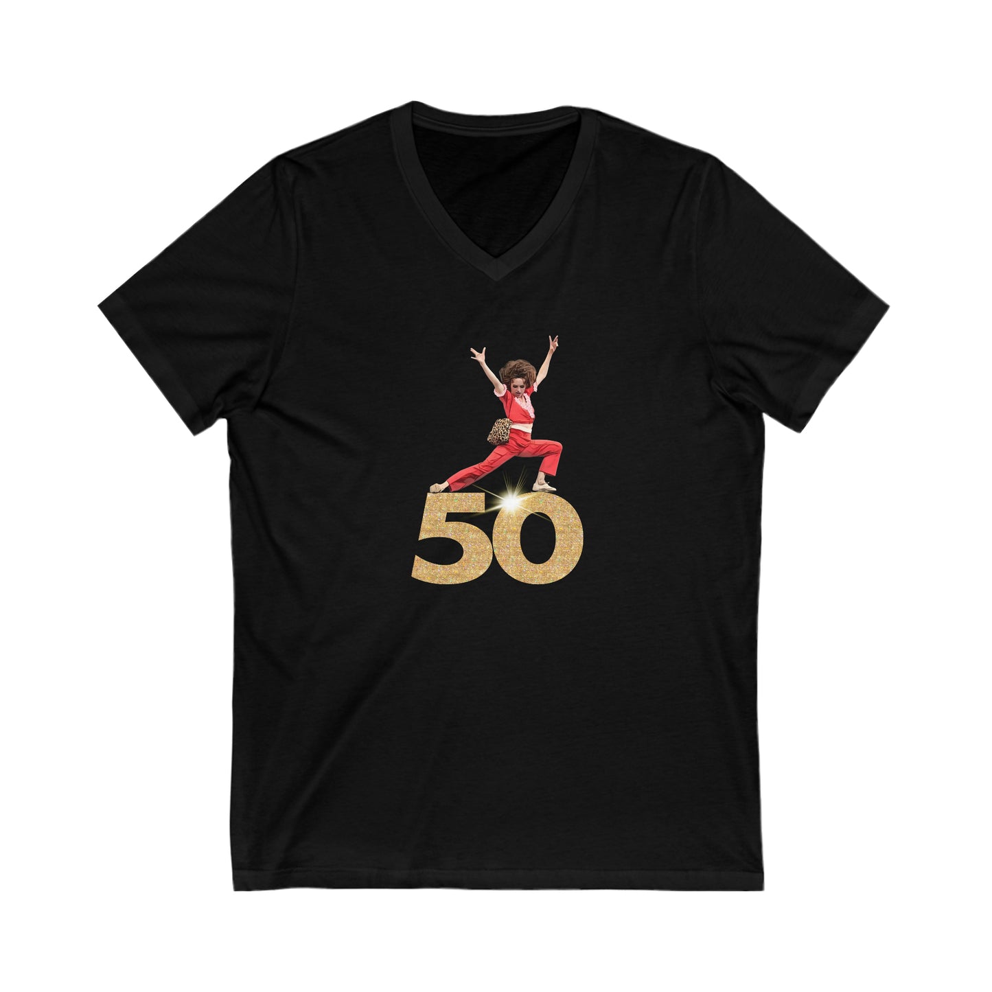 I'm 50, Sally O'Malley Shirt, Molly Shannon, I like to Kick and Stretch, V Neck