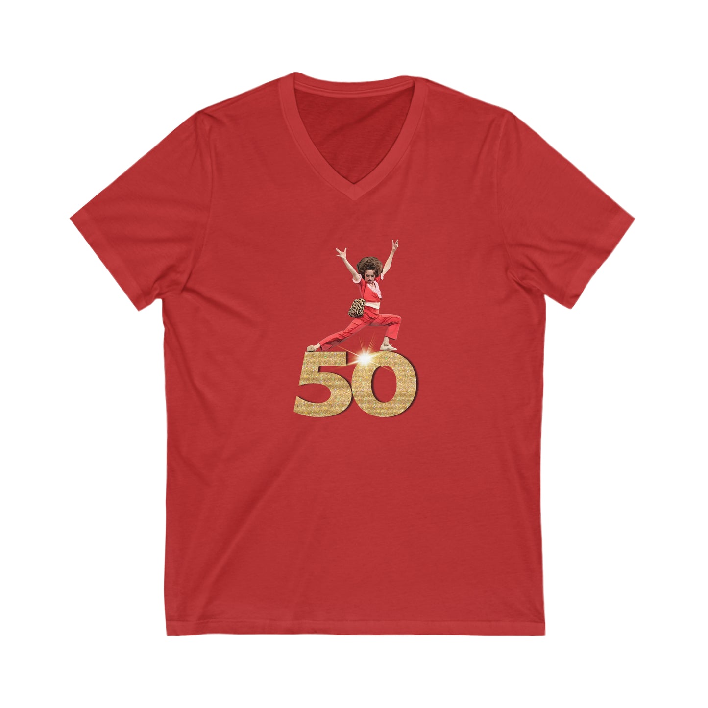 I'm 50, Sally O'Malley Shirt, Molly Shannon, I like to Kick and Stretch, V Neck