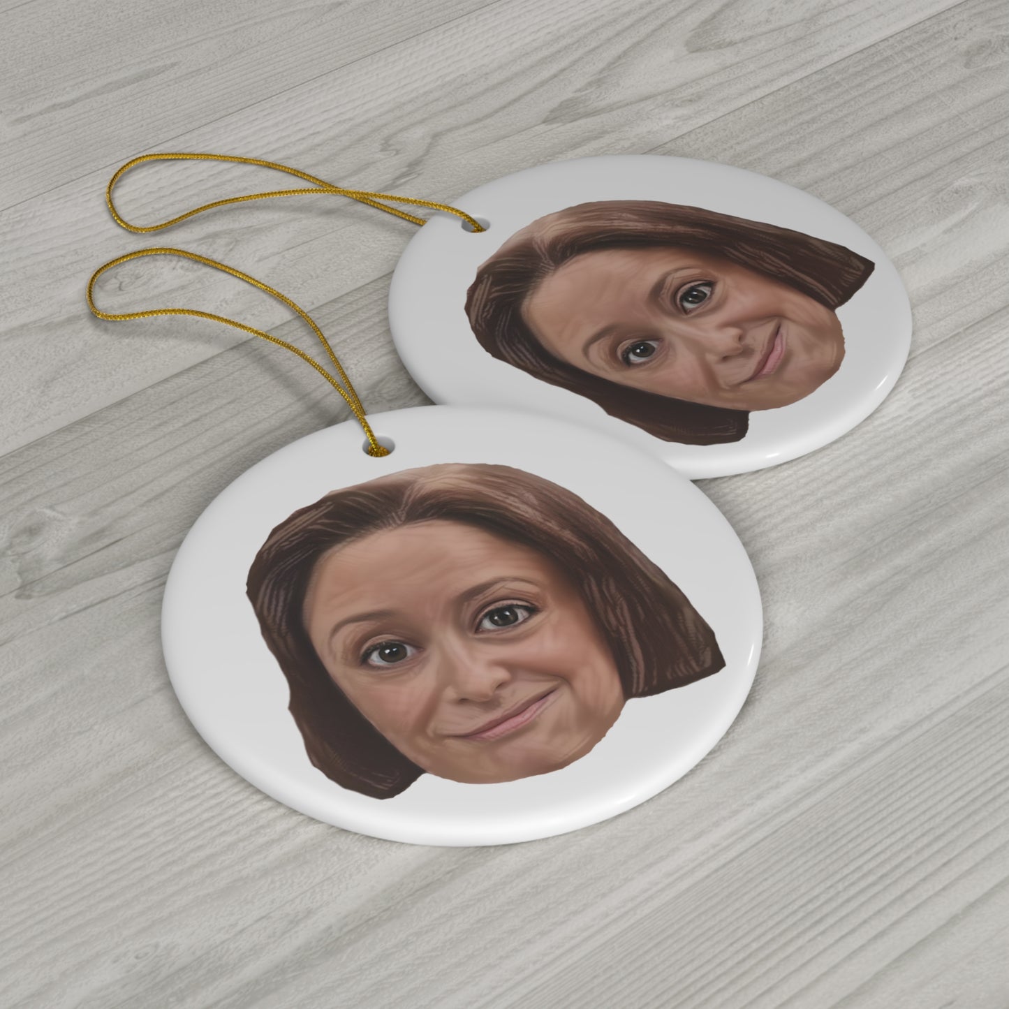 Debbie Downer Ceramic, Double-sided Ornament, Rachel Dratch