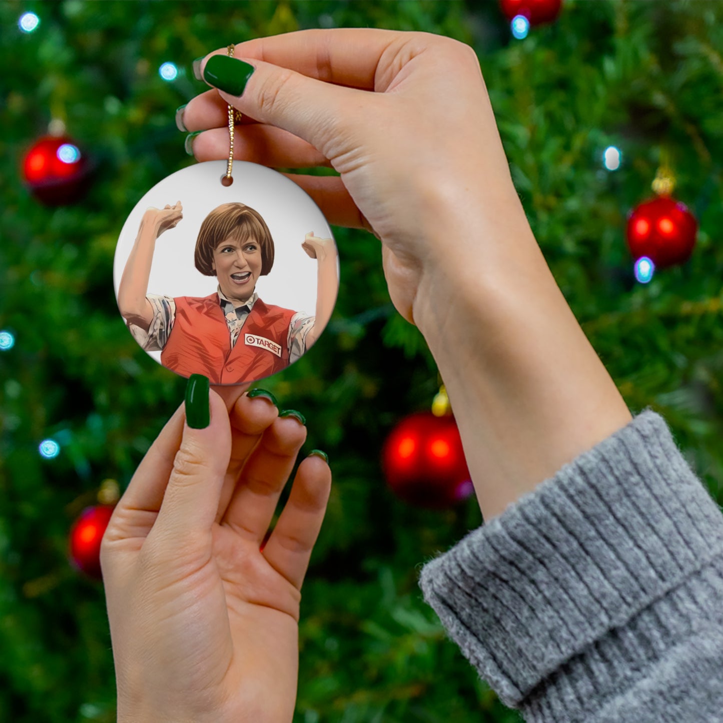 Target Lady, Ceramic, Double-sided Ornament, Kristen Wiig