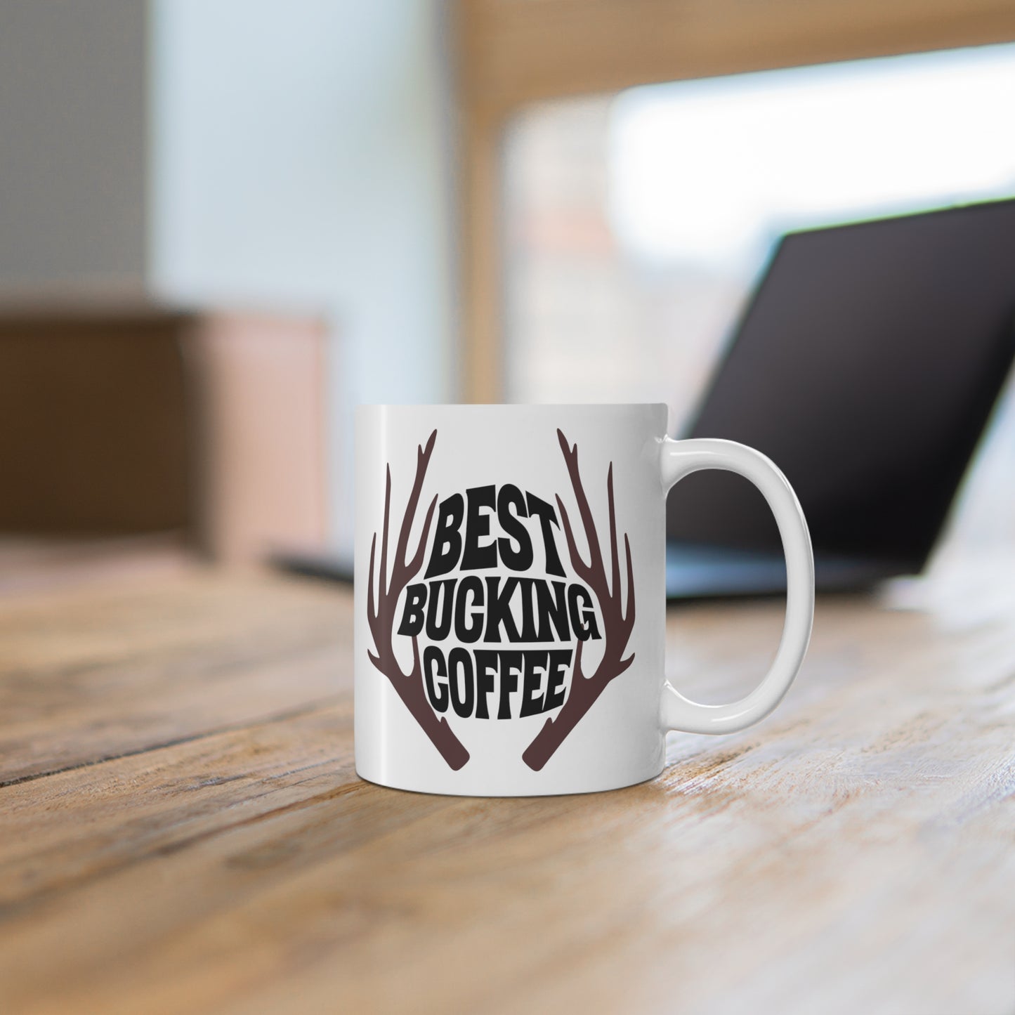 Best Bucking Coffee White 11oz. Mug