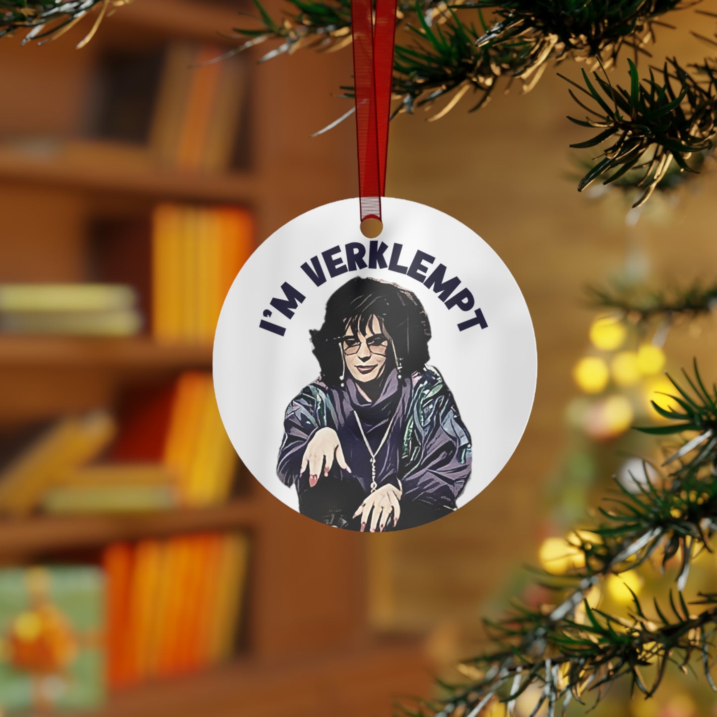 Metal Ornament, Coffee Talk SNL, Verklempt SNL, SNL Old School, SNL Cosplay, Ornament, 3.5in., Double-sided