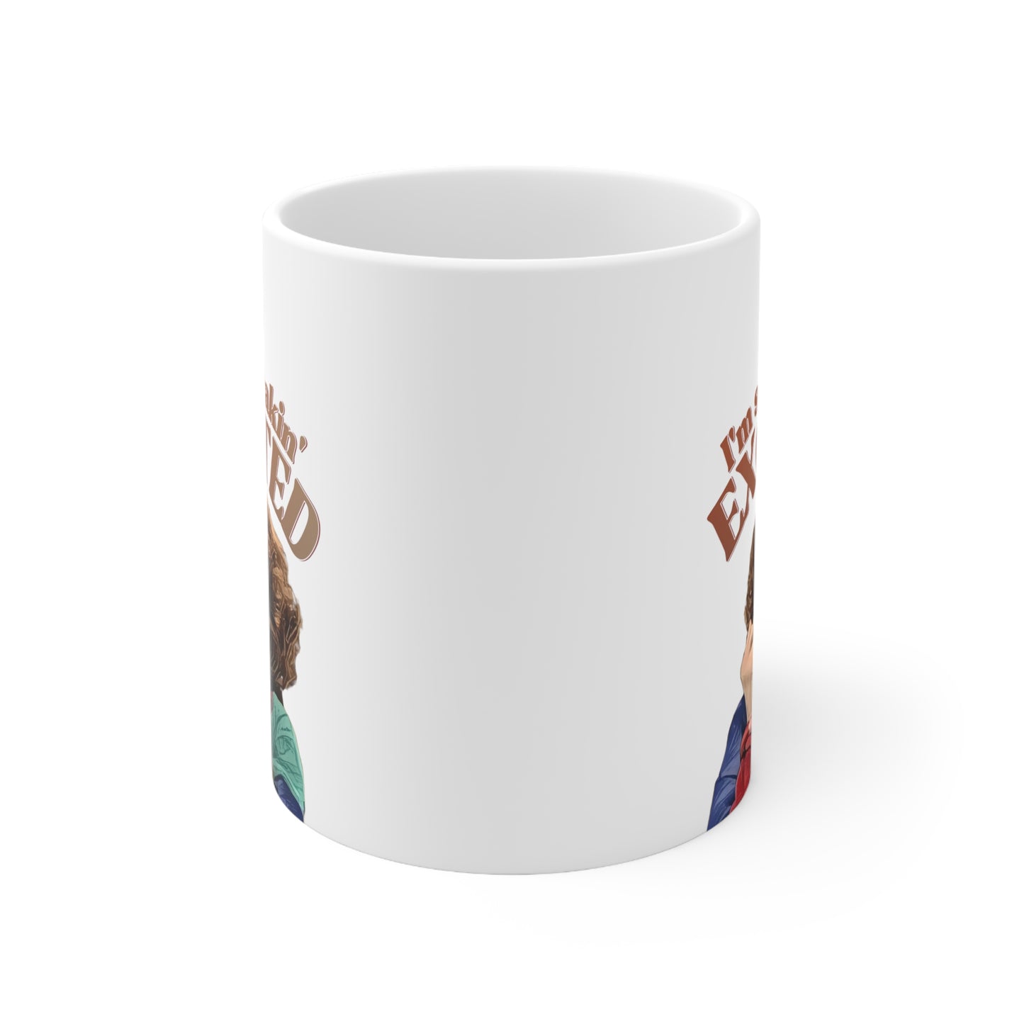 Sue SNL Mug, SNL, Kristin Wiig, I'm So Freakin Excited, Cosplay